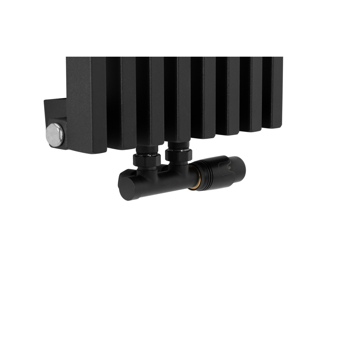 Grzejnik dekoracyjny Diva 1800x300 czarny z zaworem Multiflow