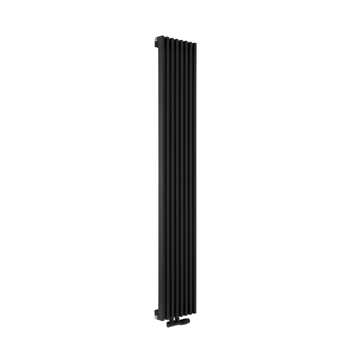Grzejnik dekoracyjny Diva 1800x300 czarny z zaworem Multiflow