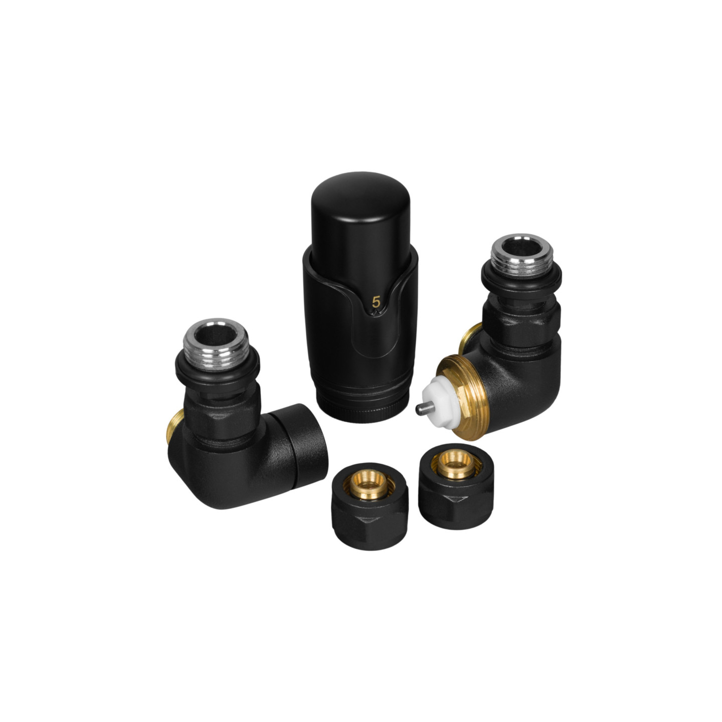 Zestaw termostatyczny Tri Axial Valve 3D TAV-B-P czarny prawy