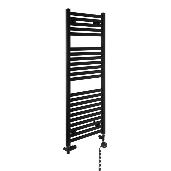 Grzejnik łazienkowy wodno-elektryczny Intention 1200x500 czarny 600W
