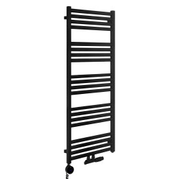 Grzejnik łazienkowy wodno-elektryczny Neso 1275x500 czarny 600W
