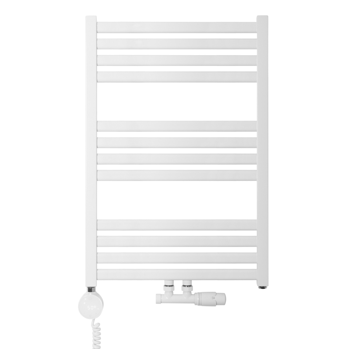 Grzejnik łazienkowy wodno-elektryczny Neso 735x500 biały 300W
