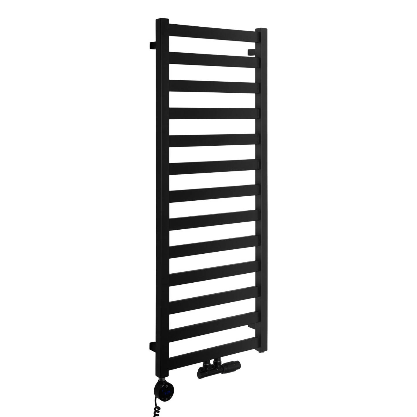 Grzejnik łazienkowy wodno-elektryczny Hati 1272x500 czarny 600W