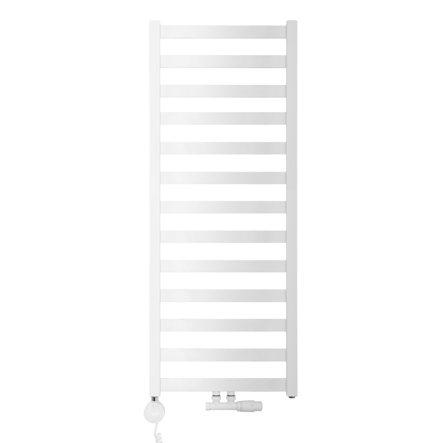 Grzejnik łazienkowy wodno-elektryczny Hati 1272x500 biały 600W