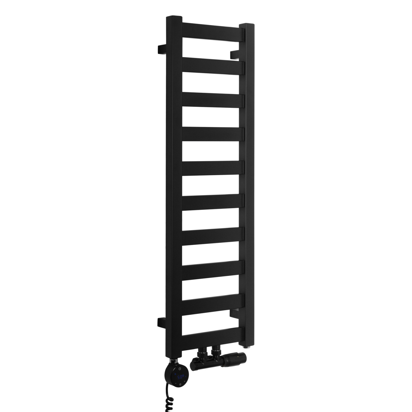 Grzejnik łazienkowy wodno-elektryczny Hati 972x300 czarny 300W