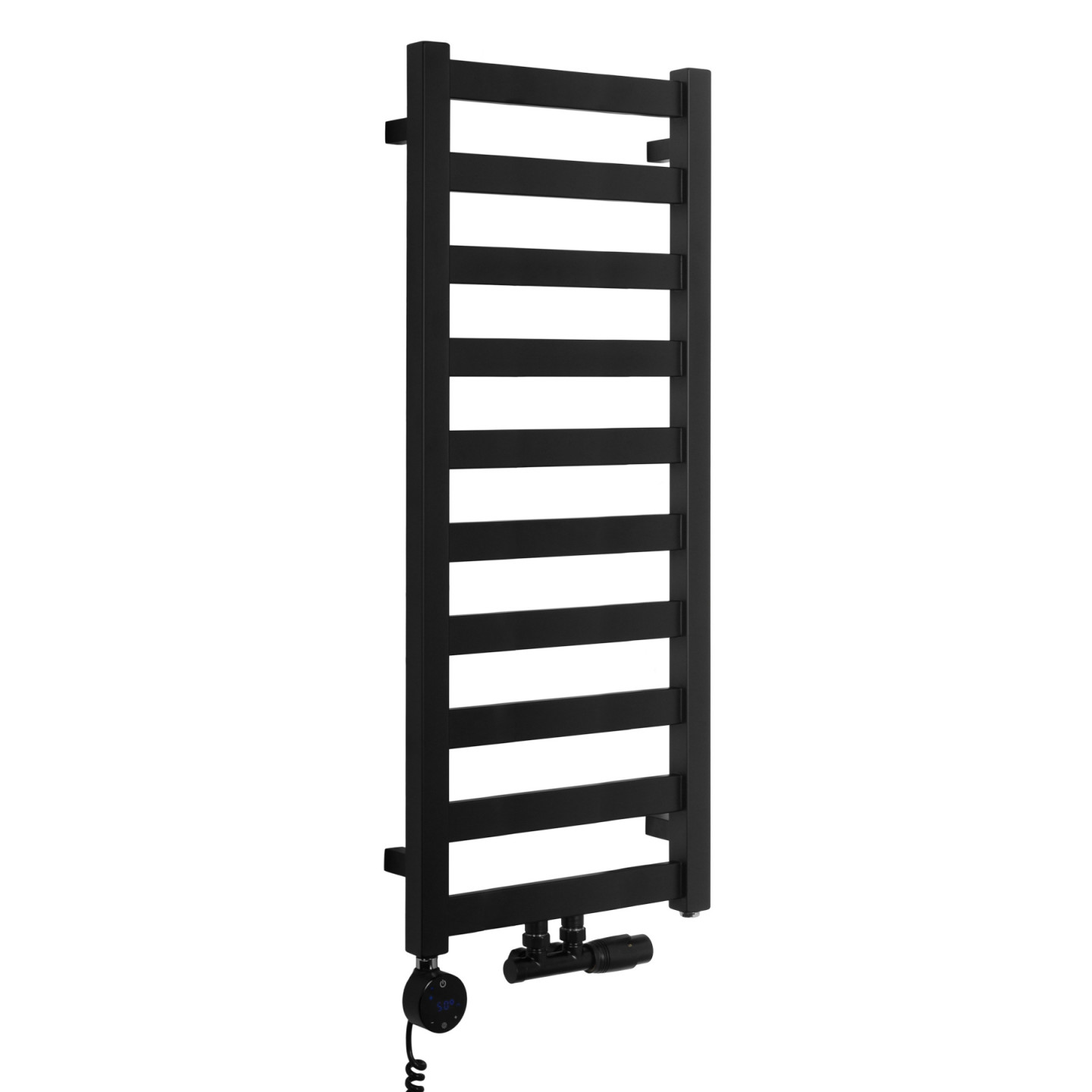 Grzejnik łazienkowy wodno-elektryczny Hati 972x400 czarny 300W