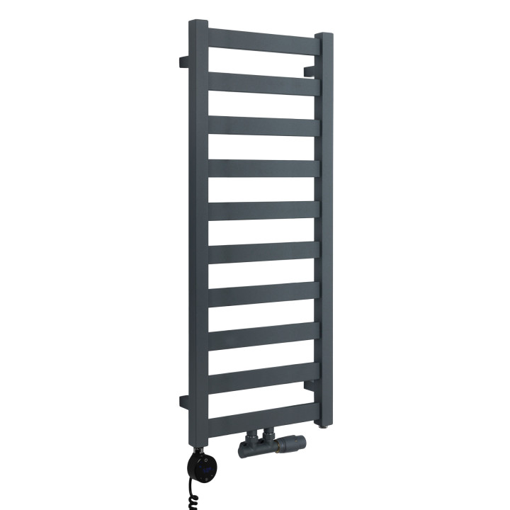 Grzejnik łazienkowy wodno-elektryczny Hati 972x400 grafit 300W