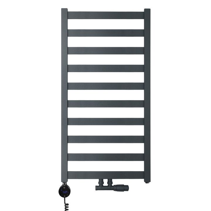 Grzejnik łazienkowy wodno-elektryczny Hati 972x500 grafit 400W
