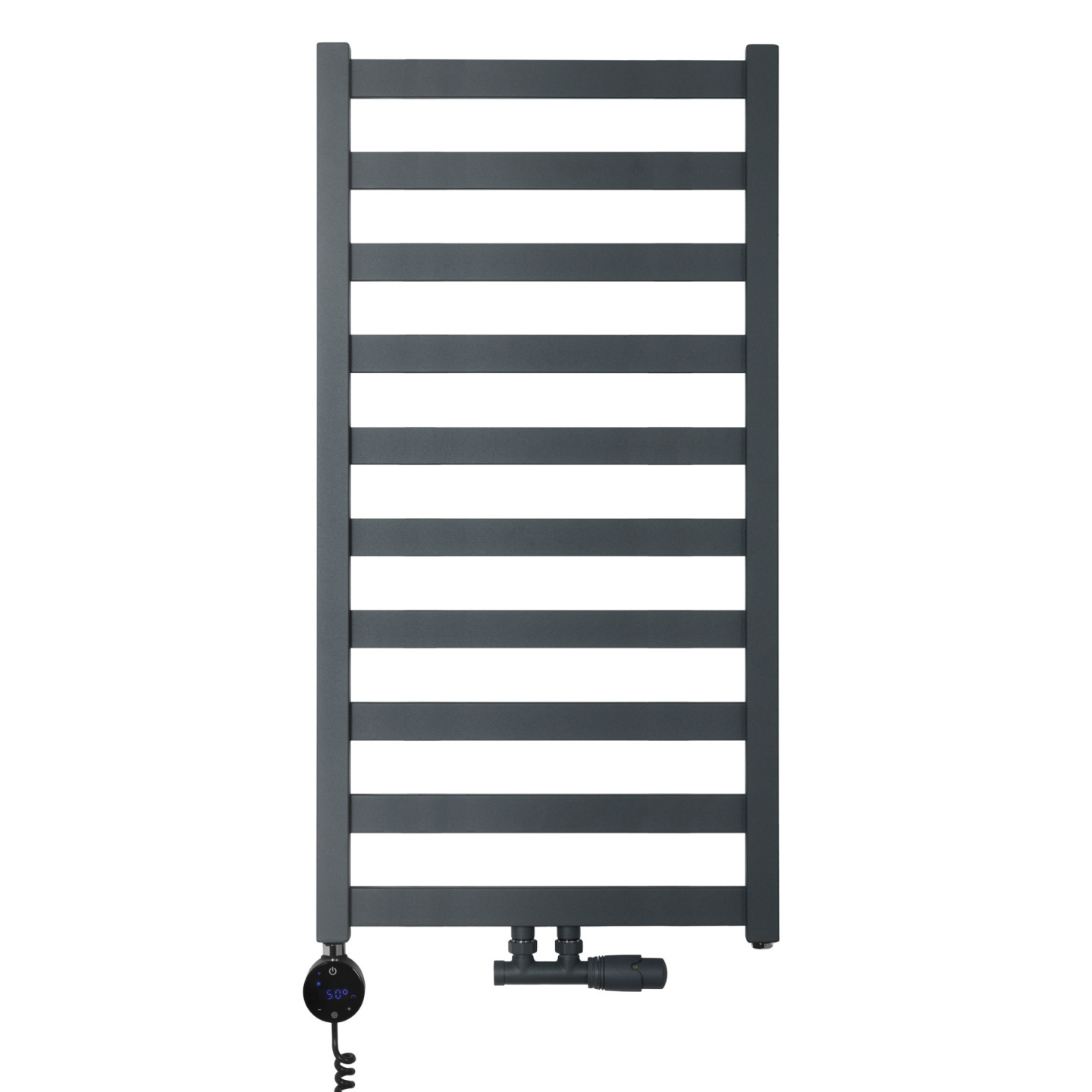 Grzejnik łazienkowy wodno-elektryczny Hati 972x500 grafit 400W