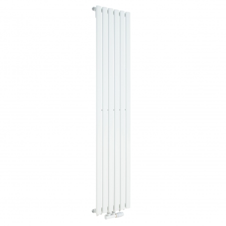 Grzejnik dekoracyjny Ultimate pojedynczy 160x36cm biały z zaworem zespolonym Multiflow białym prawym