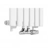 Grzejnik dekoracyjny Ultimate pojedynczy 160x36cm biały z zaworem zespolonym Vario Term Twins prawym chromowanym