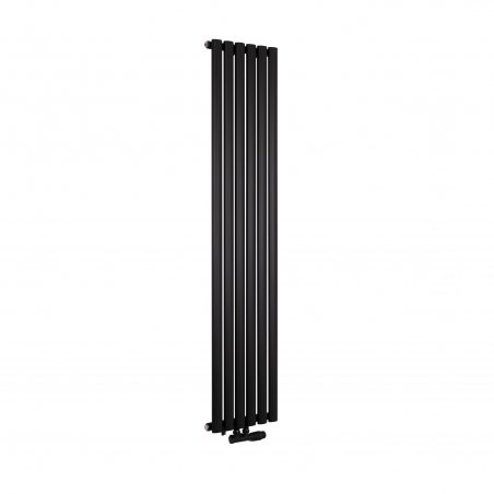 Grzejnik dekoracyjny Ultimate pojedynczy 160x36cm czarny matowy z zaworem zespolonym Multiflow prawym czarnym