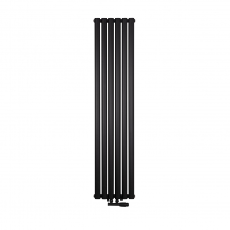 Grzejnik dekoracyjny Ultimate pojedynczy 160x36cm czarny matowy z zaworem zespolonym Multiflow prawym czarnym