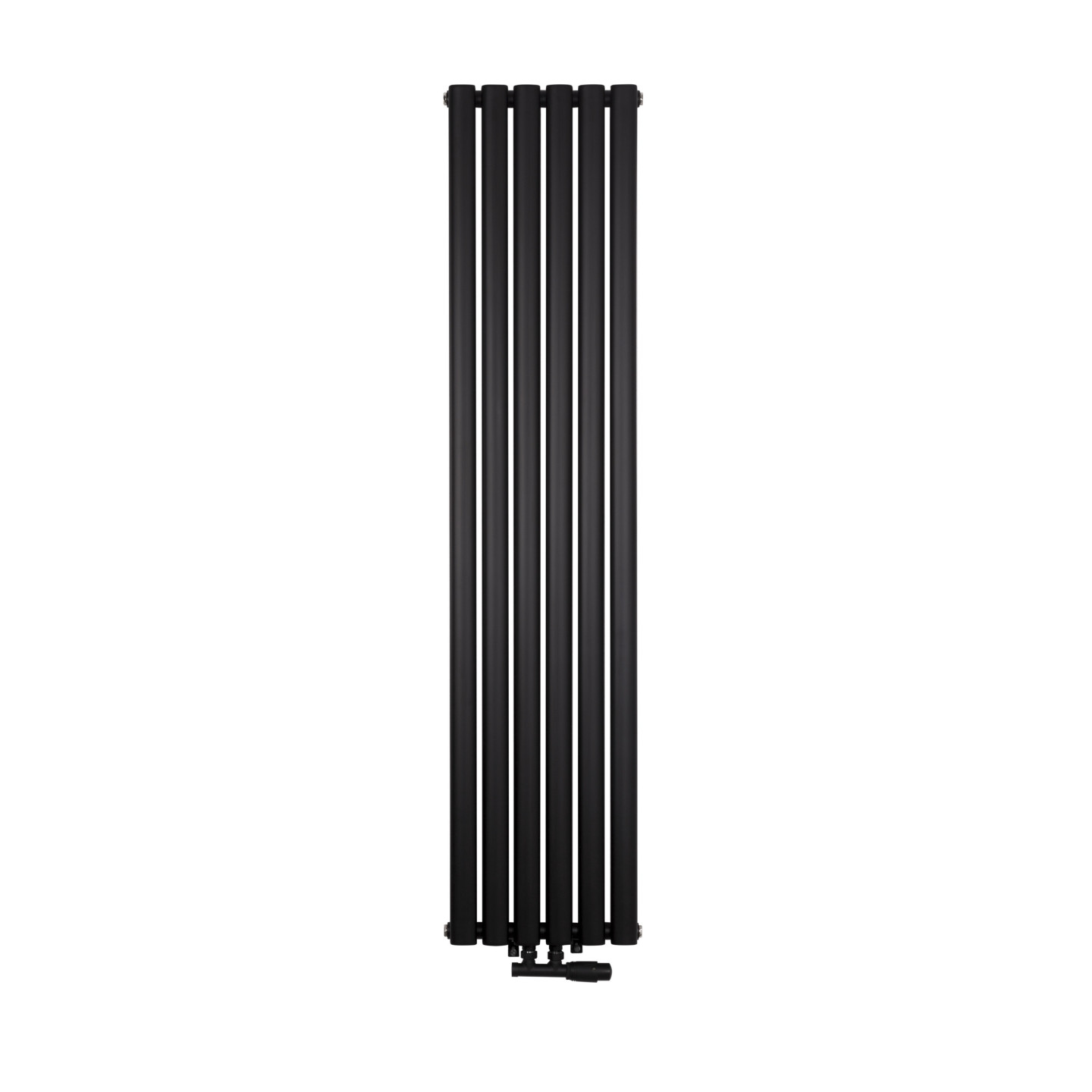 Grzejnik dekoracyjny Ultimate pojedynczy 160x36cm czarny matowy z zaworem zespolonym Multiflow prawym czarnym