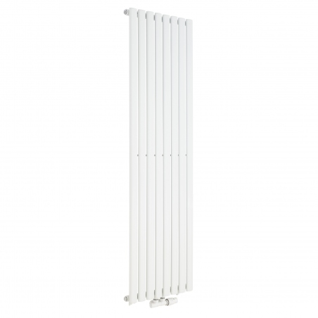 Grzejnik dekoracyjny Ultimate pojedynczy 160x48cm biały z zaworem zespolonym Multiflow prawym białym