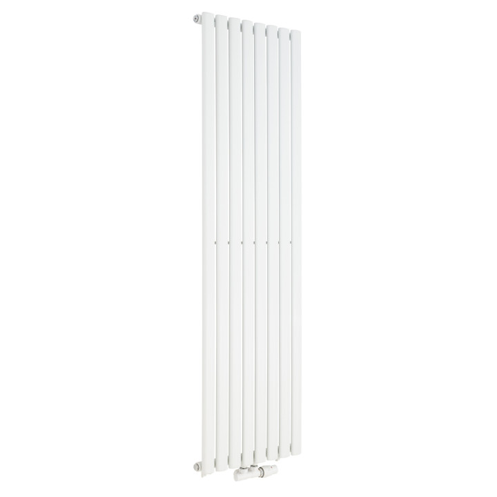 Grzejnik dekoracyjny Ultimate pojedynczy 160x48cm biały z zaworem zespolonym Multiflow prawym białym