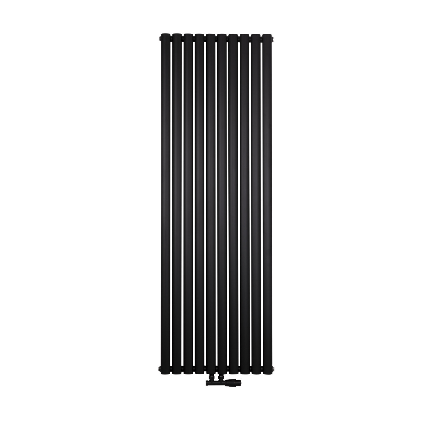 Grzejnik dekoracyjny Ultimate pojedynczy 180x60cm czarny matowy z zaworem zespolonym Multiflow prawym czarnym