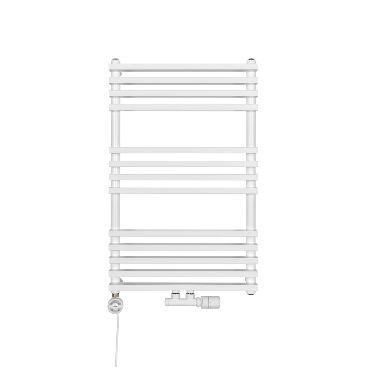 Grzejnik łazienkowy wodno-elektryczny Riva 800x500 biały 400W