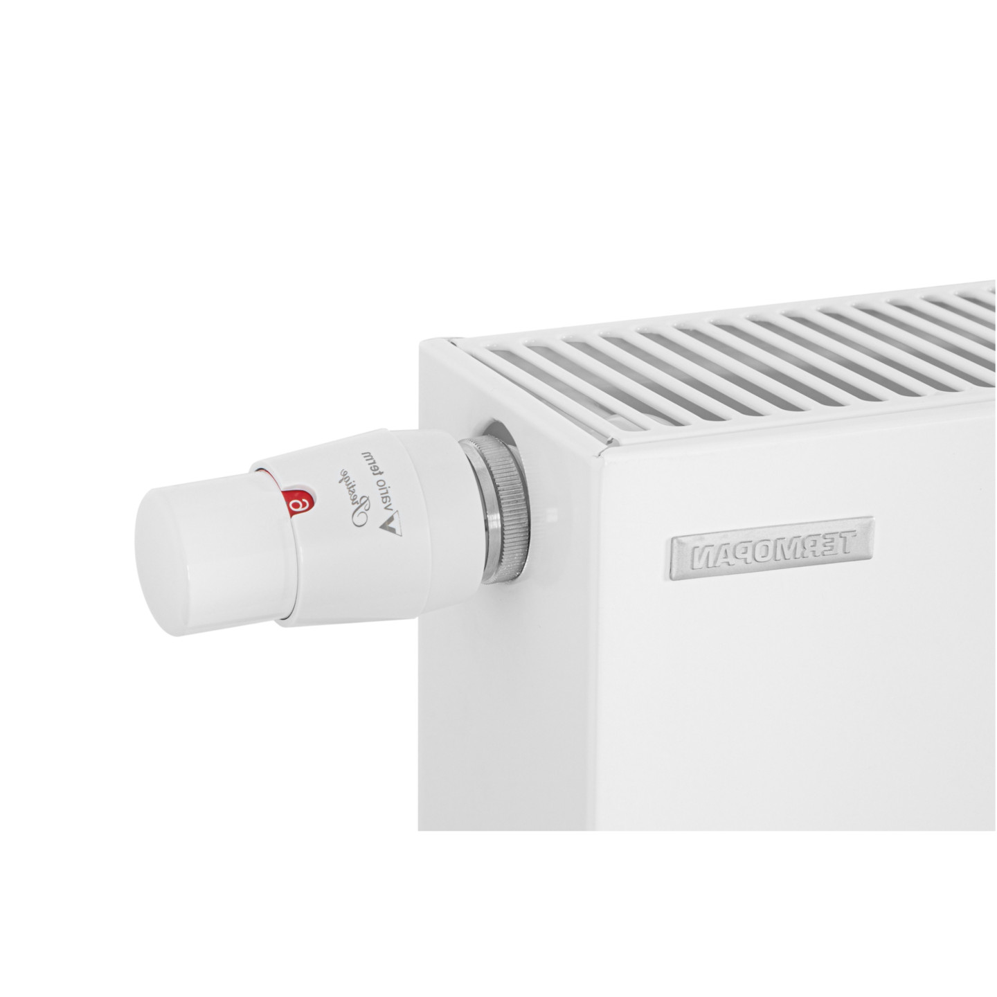 Grzejnik dekoracyjny poziomy Space SP22E 600x600 biały lewy