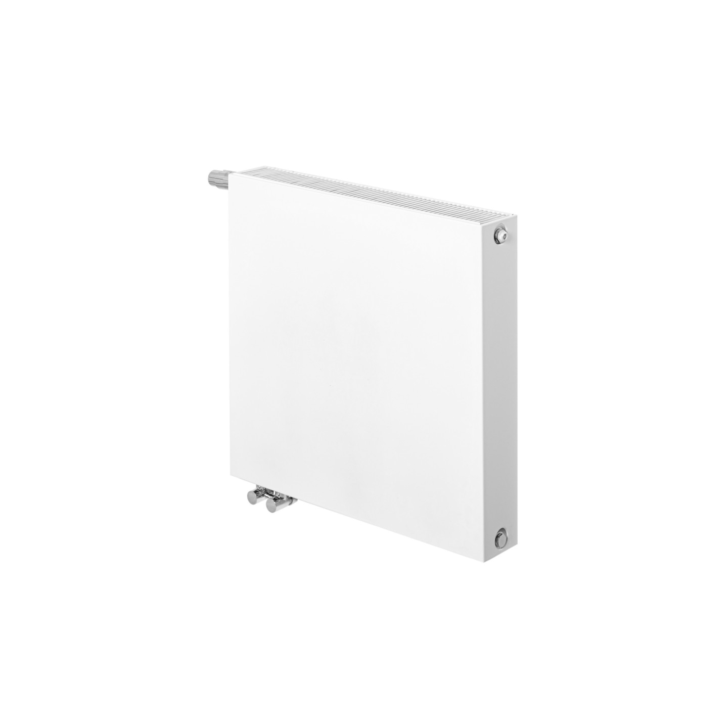 Grzejnik dekoracyjny poziomy Space SP22E 600x600 biały lewy