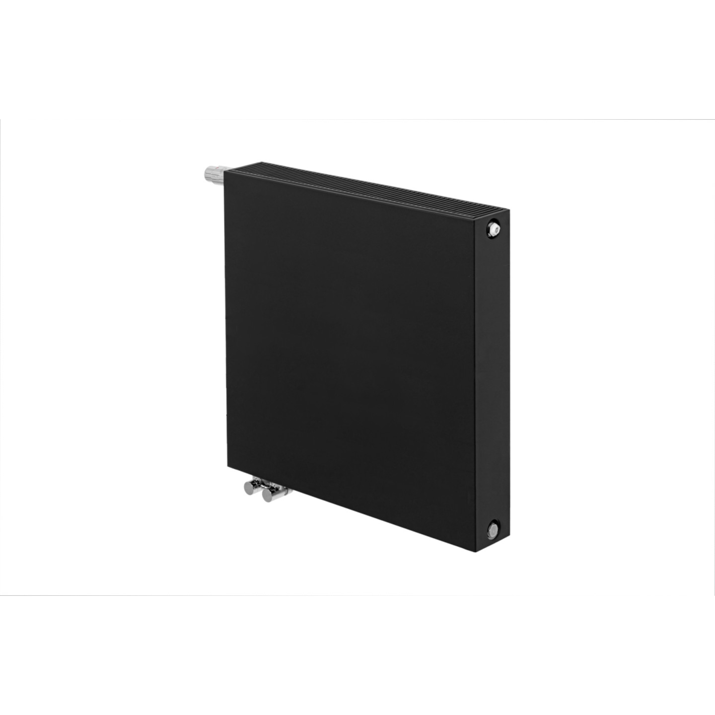 Grzejnik dekoracyjny poziomy Space SP22E 600x600 czarny lewy