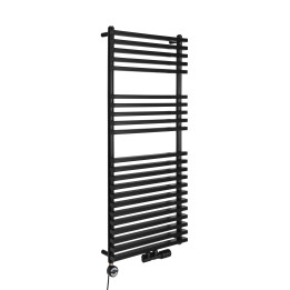 Grzejnik łazienkowy wodno-elektryczny Riva 1200x500 czarny 600W