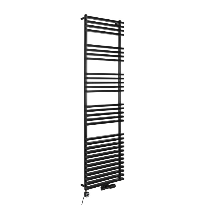 Grzejnik łazienkowy wodno-elektryczny Riva 1800x500 czarny 1000W
