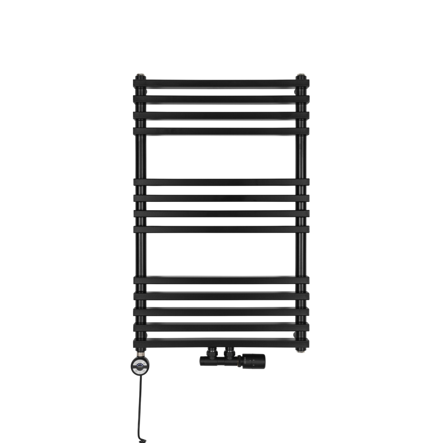Grzejnik łazienkowy wodno-elektryczny Riva 800x500 czarny 400W