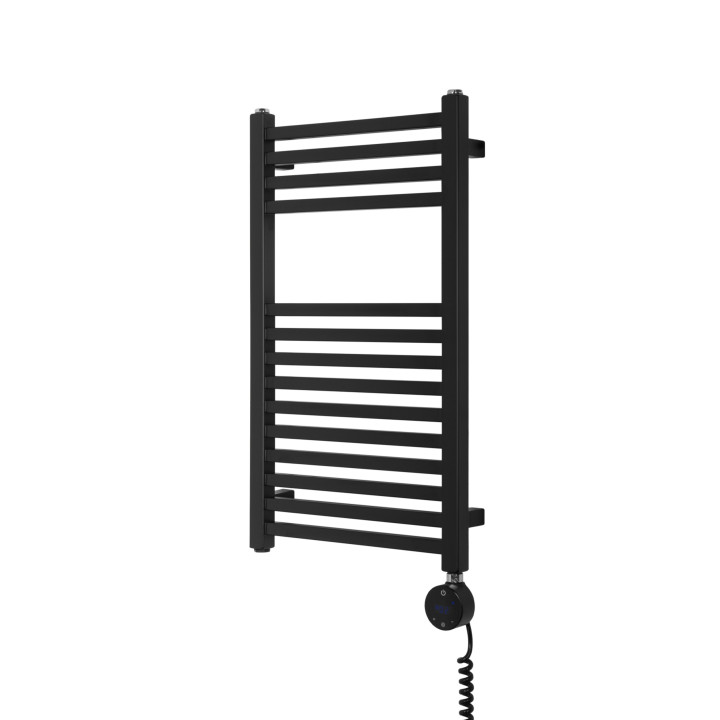 Grzejnik łazienkowy elektryczny Essence 700x400 czarny 300W prawy