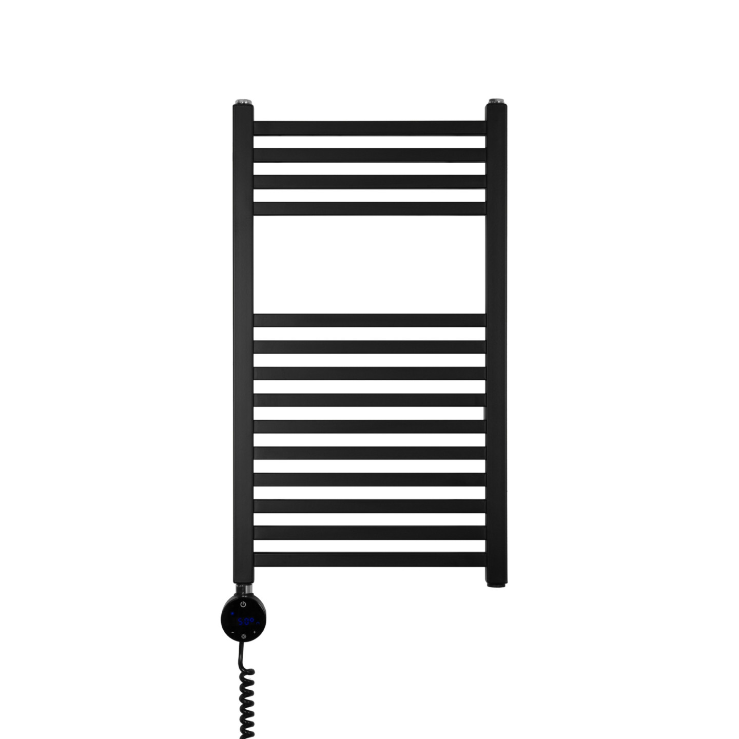 Grzejnik łazienkowy elektryczny Essence 700x400 czarny 300W lewy
