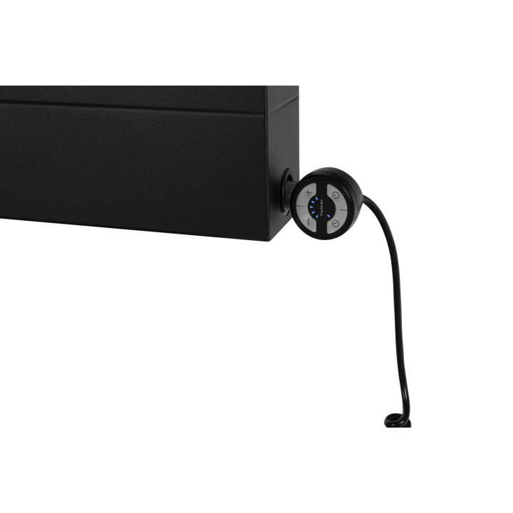 Grzejnik dekoracyjny poziomy Space SPL22E 600x600 czarny lewy
