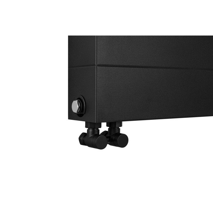 Grzejnik dekoracyjny poziomy Space SPL22E 600x600 czarny lewy