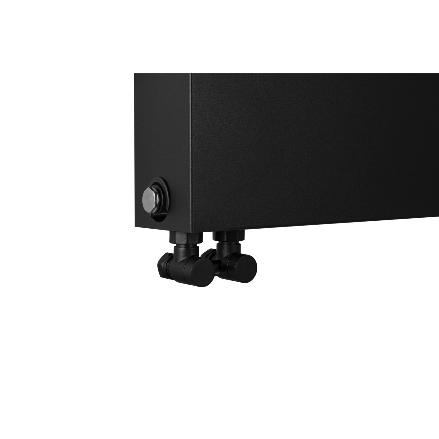 Grzejnik dekoracyjny poziomy Space SP22E 600x600 czarny lewy