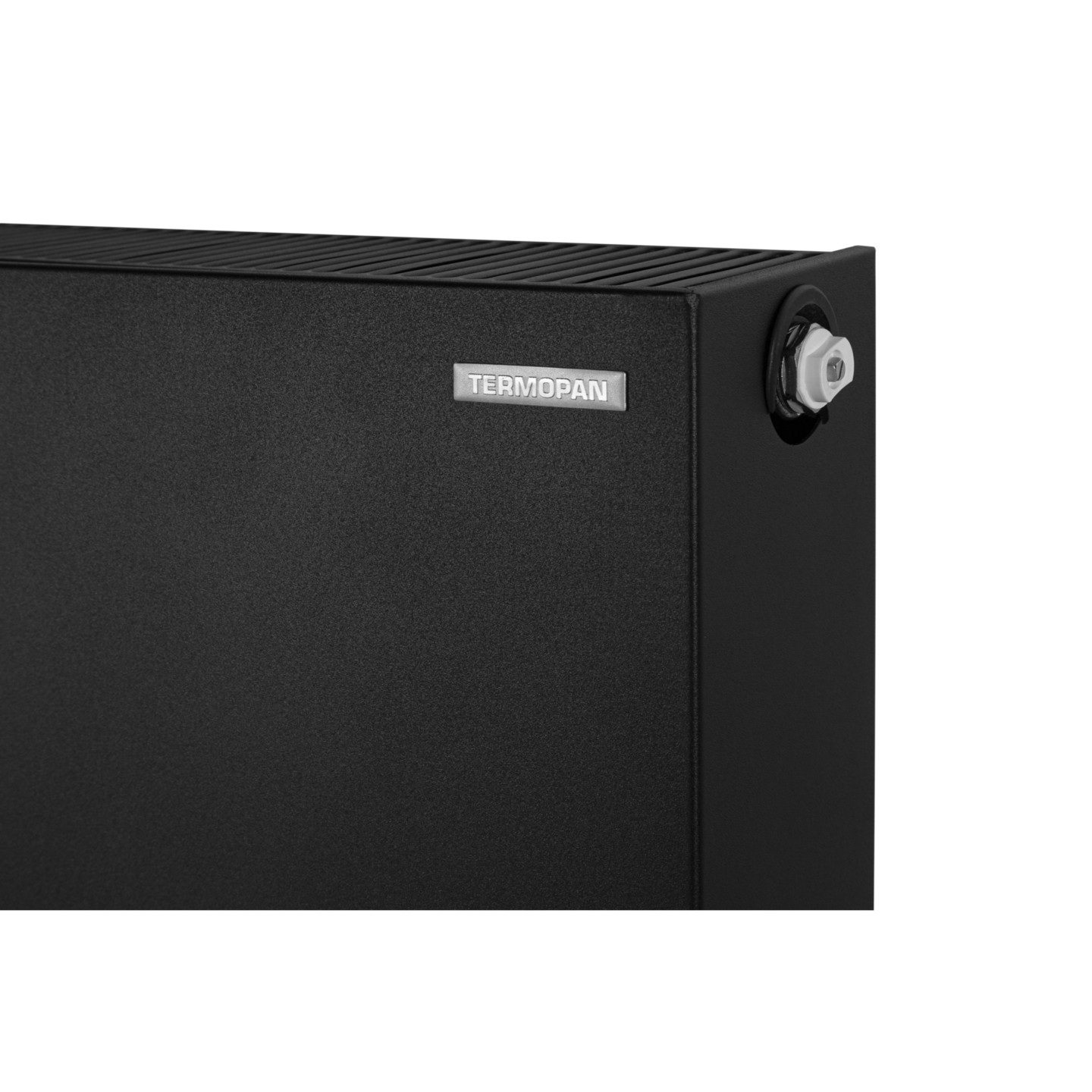 Grzejnik dekoracyjny poziomy Space SP22E 600x600 czarny lewy