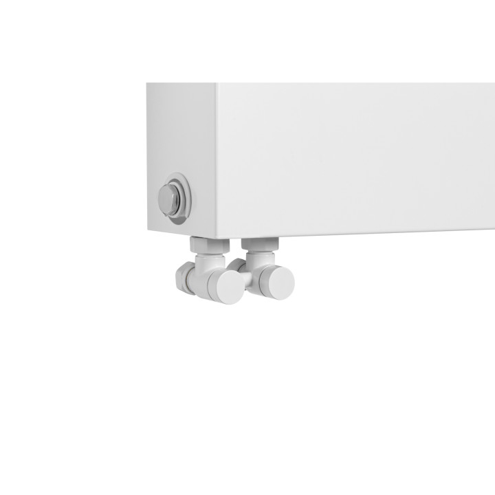 Grzejnik dekoracyjny poziomy Space SP22E 600x600 biały lewy