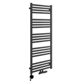 Grzejnik łazienkowy wodno-elektryczny Neso 1275x500 grafit 600W, zawór Multiflow NEW