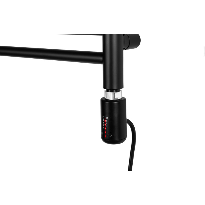 Grzejnik łazienkowy wodno-elektryczny Noemi 900x400 czarny SINGLE PIPE VALVE + TANGO