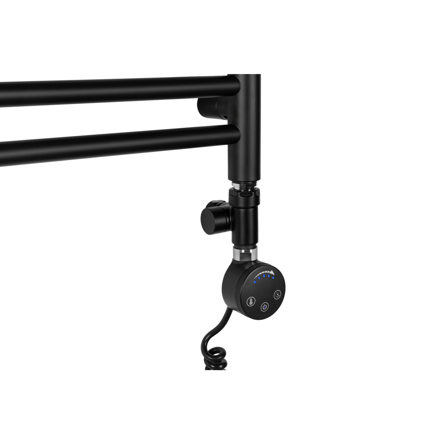 Grzejnik łazienkowy wodno-elektryczny Noemi 900x400 czarny HYBRID VALVE NEW + SAMBA