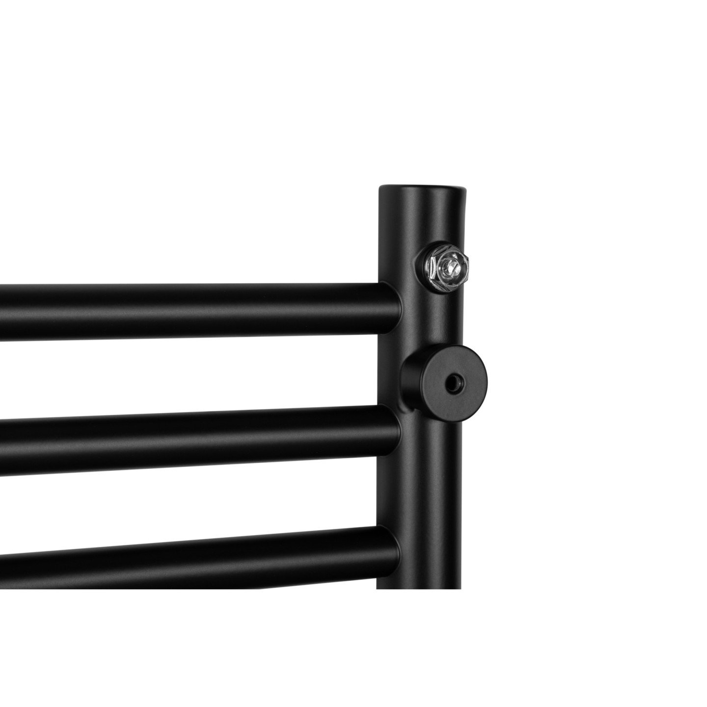 Grzejnik łazienkowy wodno-elektryczny Noemi 1215x500 czarny SINGLE PIPE VALVE + TANGO