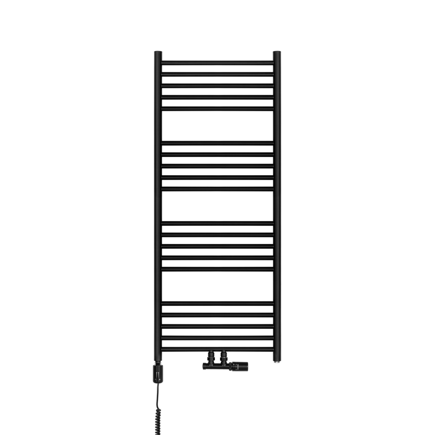 Grzejnik łazienkowy wodno-elektryczny Noemi 1215x500 czarny MULTIFLOW NEW + TANGO