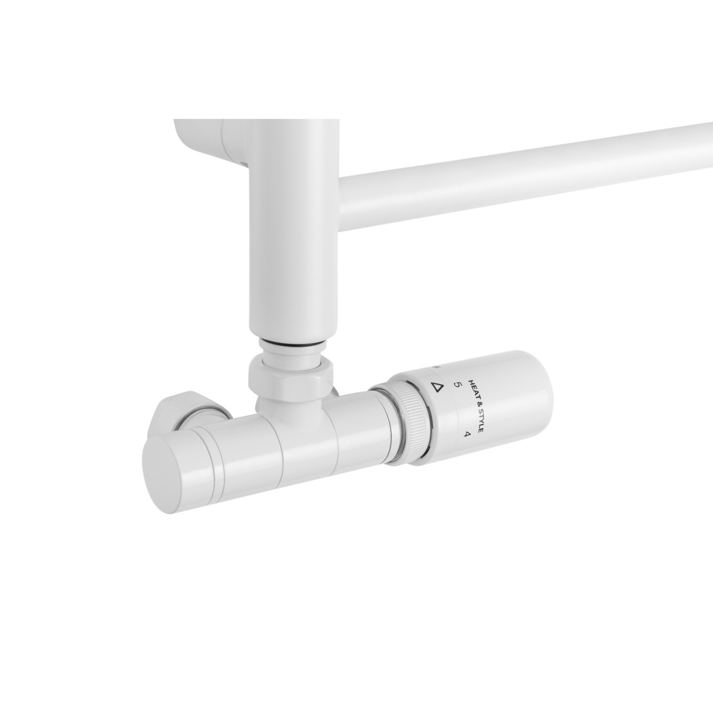 Grzejnik łazienkowy wodno-elektryczny Noemi 900x300 biały mat SINGLE PIPE VALVE + TANGO