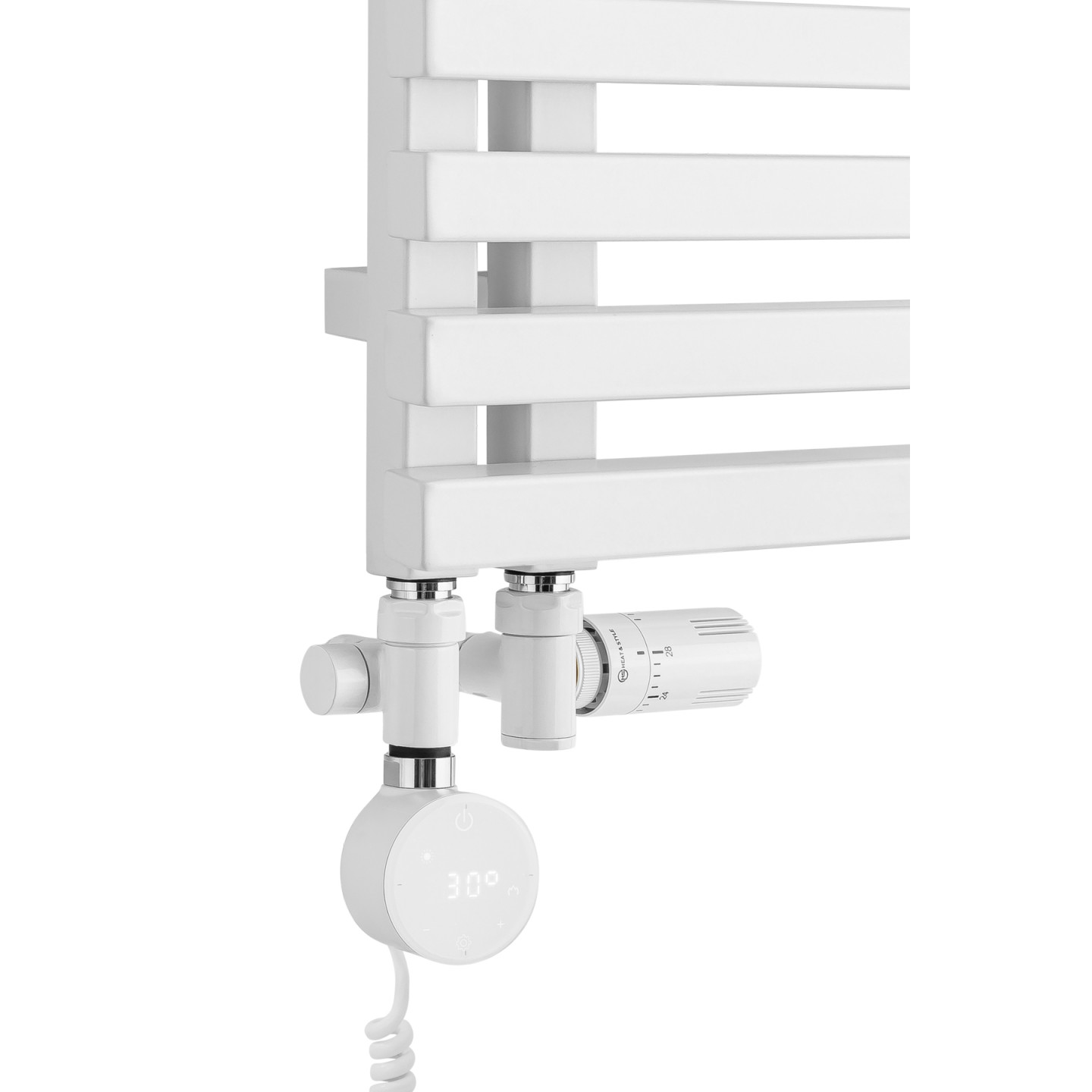 Grzejnik łazienkowy Lolly LO-870x400-D50L/P-W biały mat