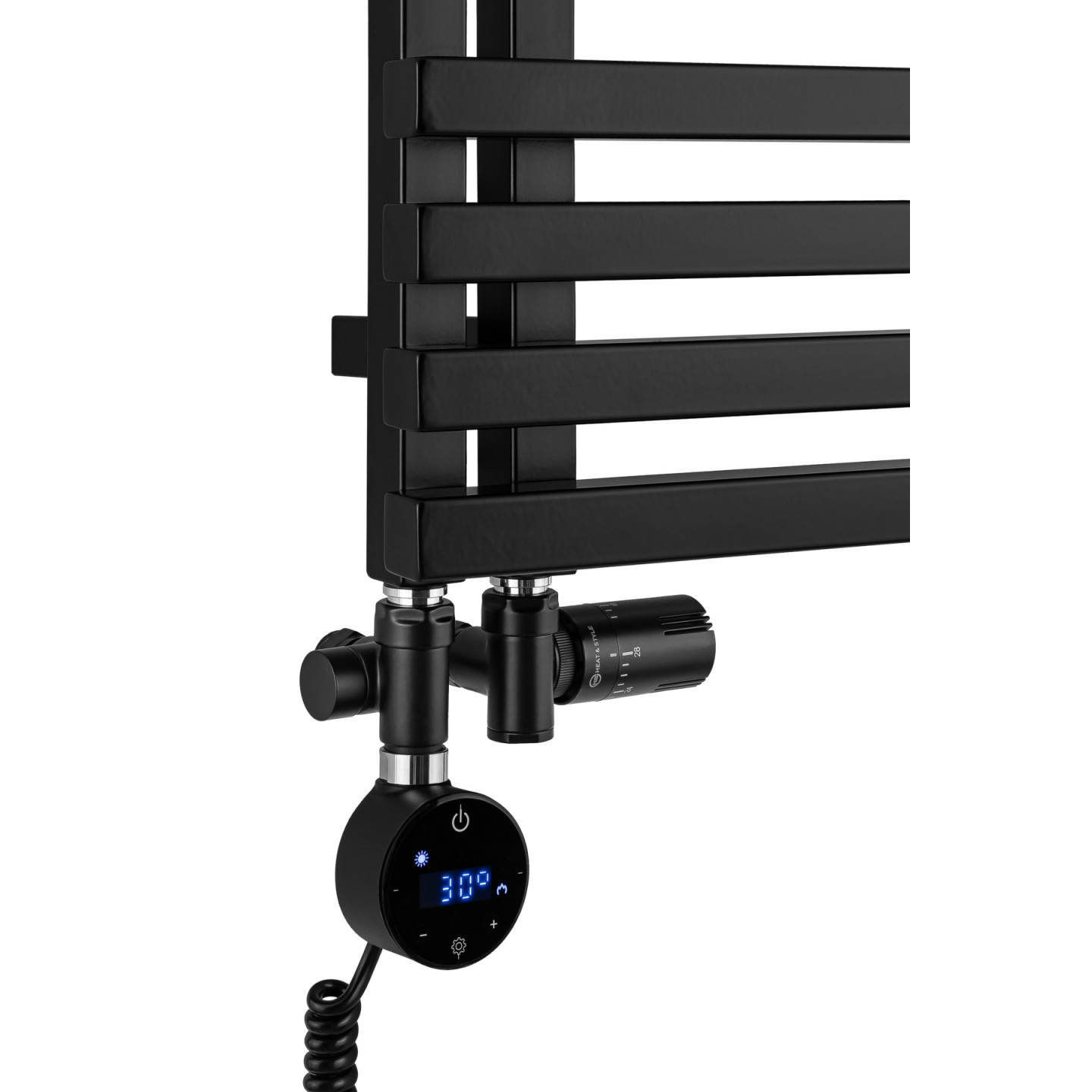 Grzejnik łazienkowy Lolly LO-870x400-D50L/P-B czarny mat