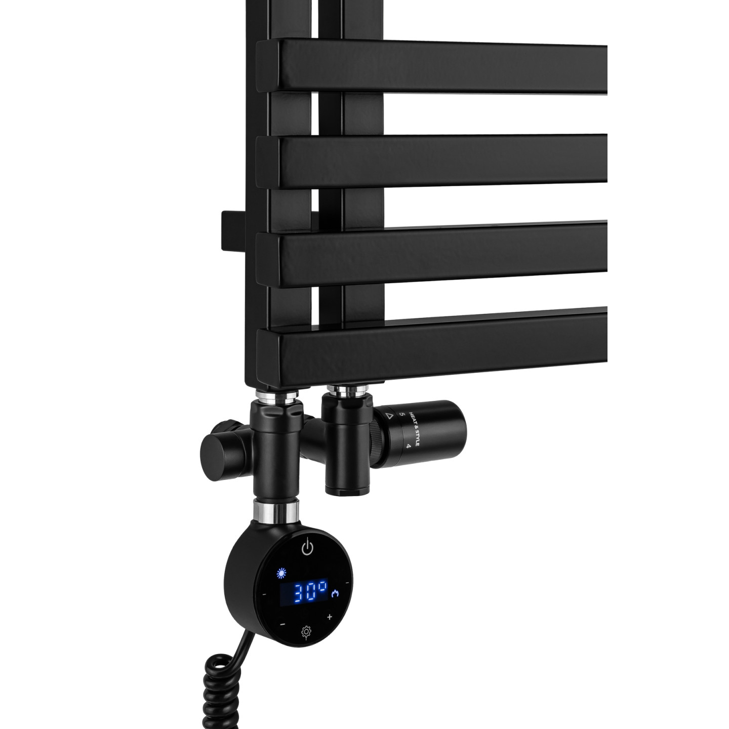 Grzejnik łazienkowy Lolly LO-870x400-D50L/P-B czarny mat