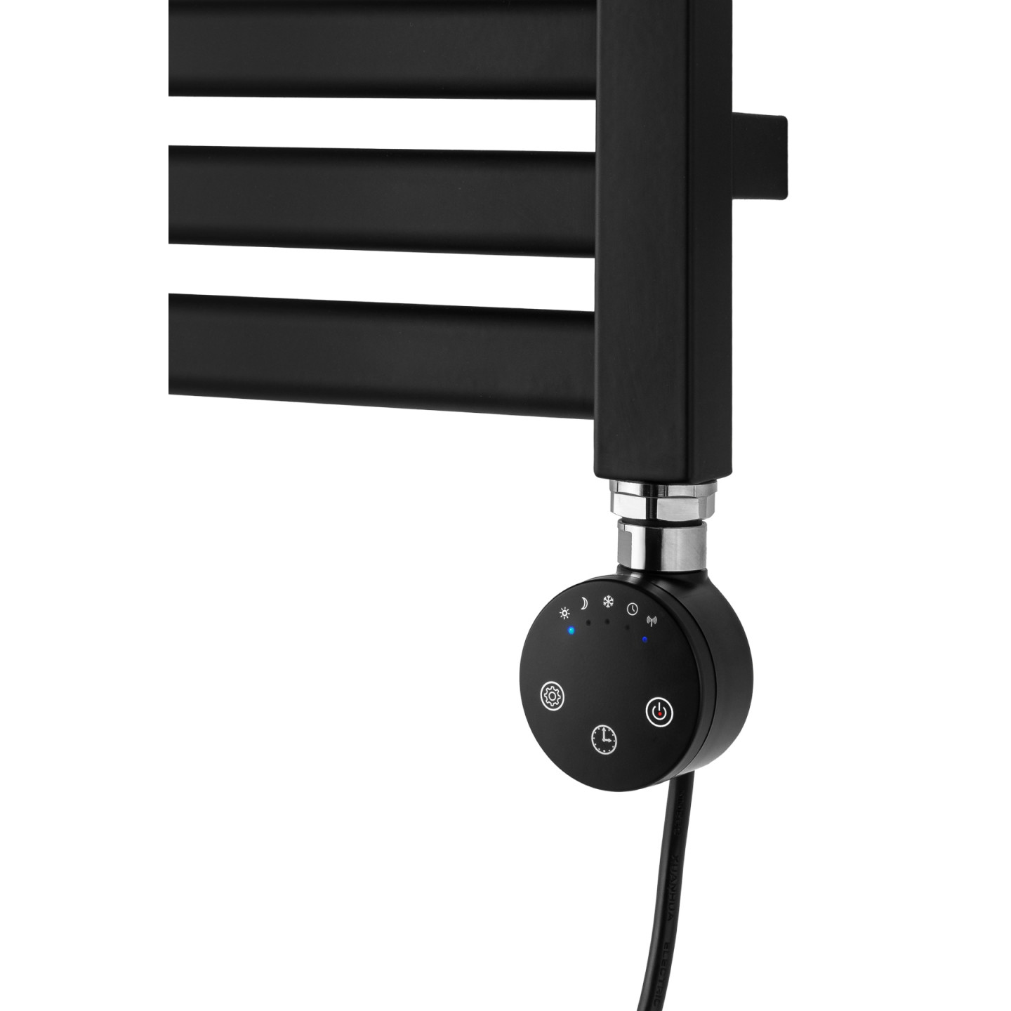Grzejnik łazienkowy elektryczny Neso 1275x500 600W czarny prawy