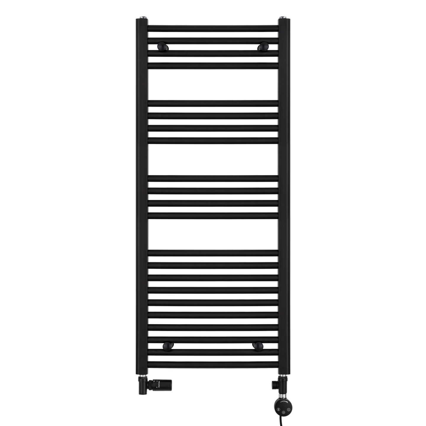 Grzejnik łazienkowy wodno-elektryczny Constans 1140x500 czarny 600W