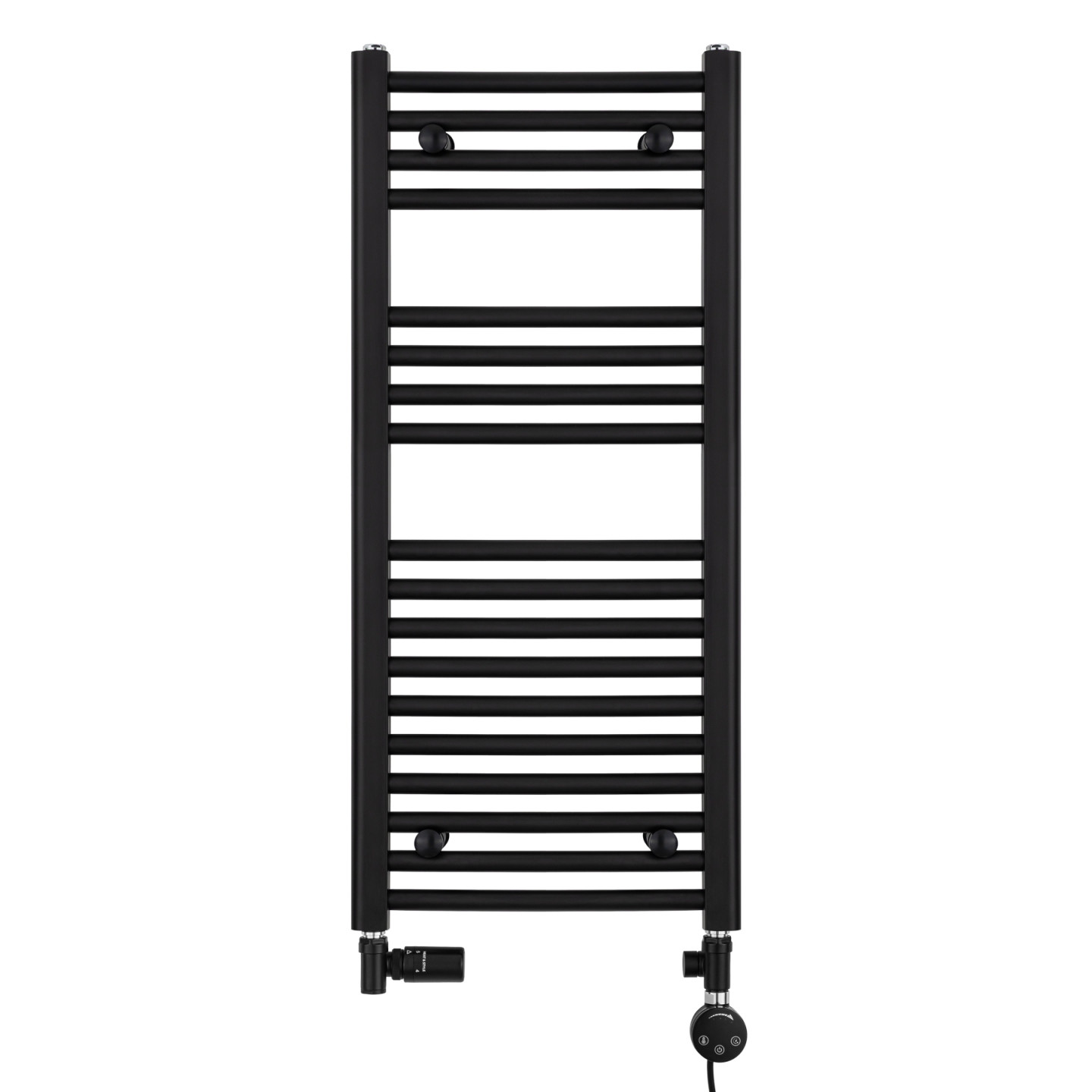 Grzejnik łazienkowy wodno-elektryczny Constans 900x400 czarny 300W
