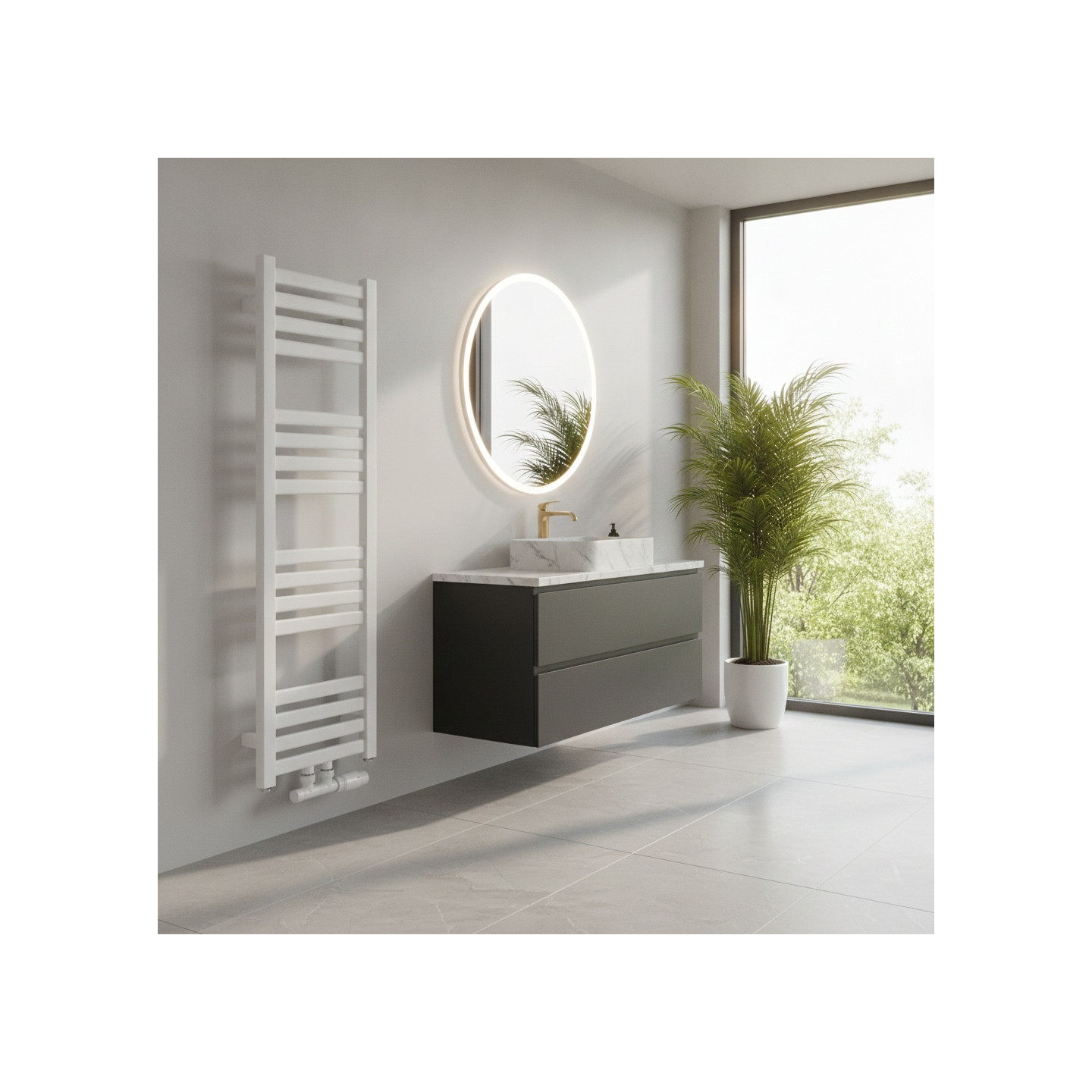 Grzejnik łazienkowy Neso NS-1005x300-D50-W biały