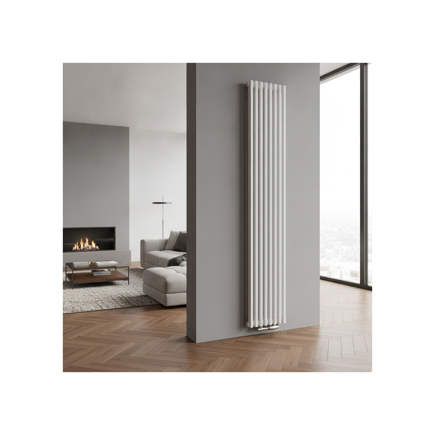 Grzejnik dekoracyjny Diva 1800x300 biały mat