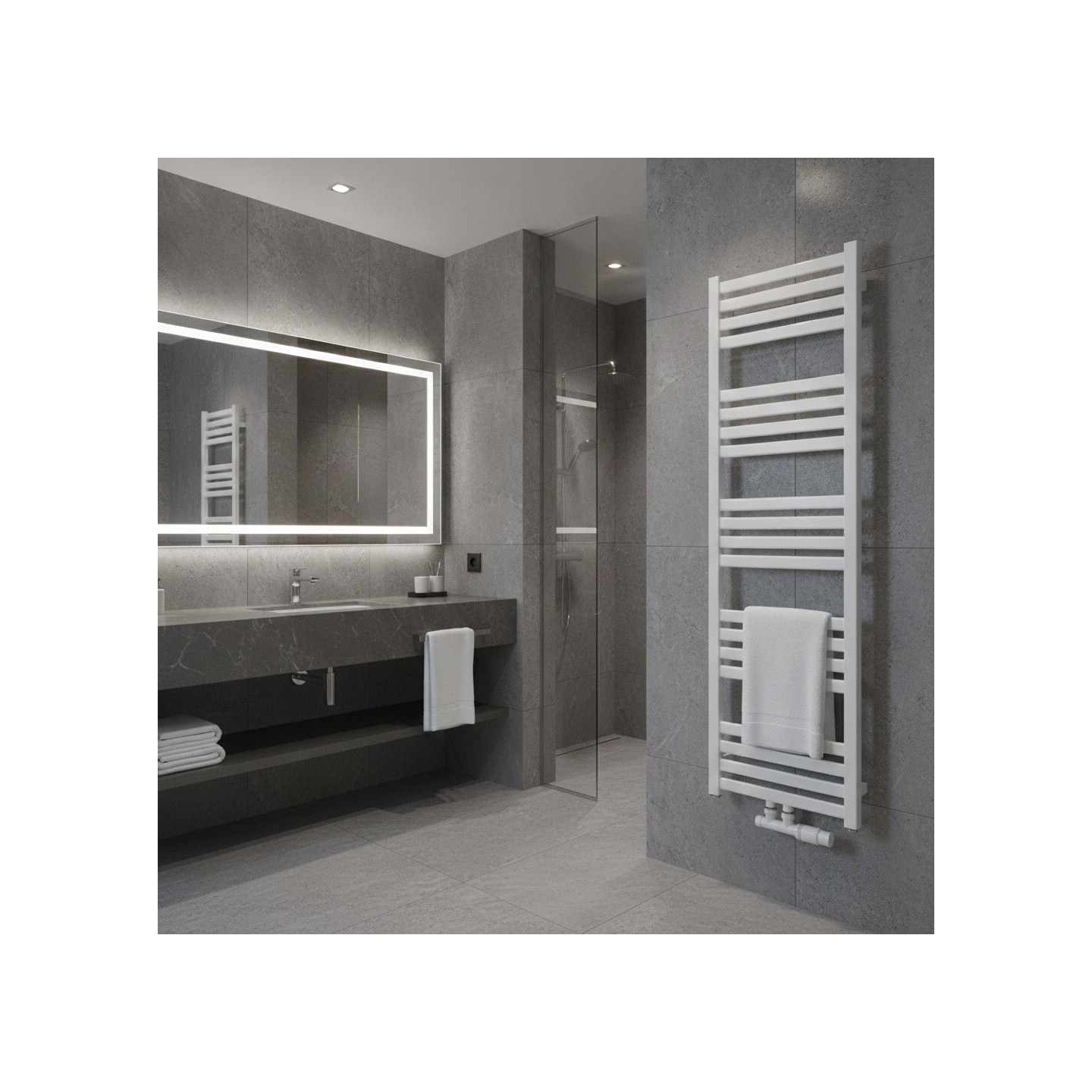 Grzejnik łazienkowy Neso NS-1275x400-D50-W biały
